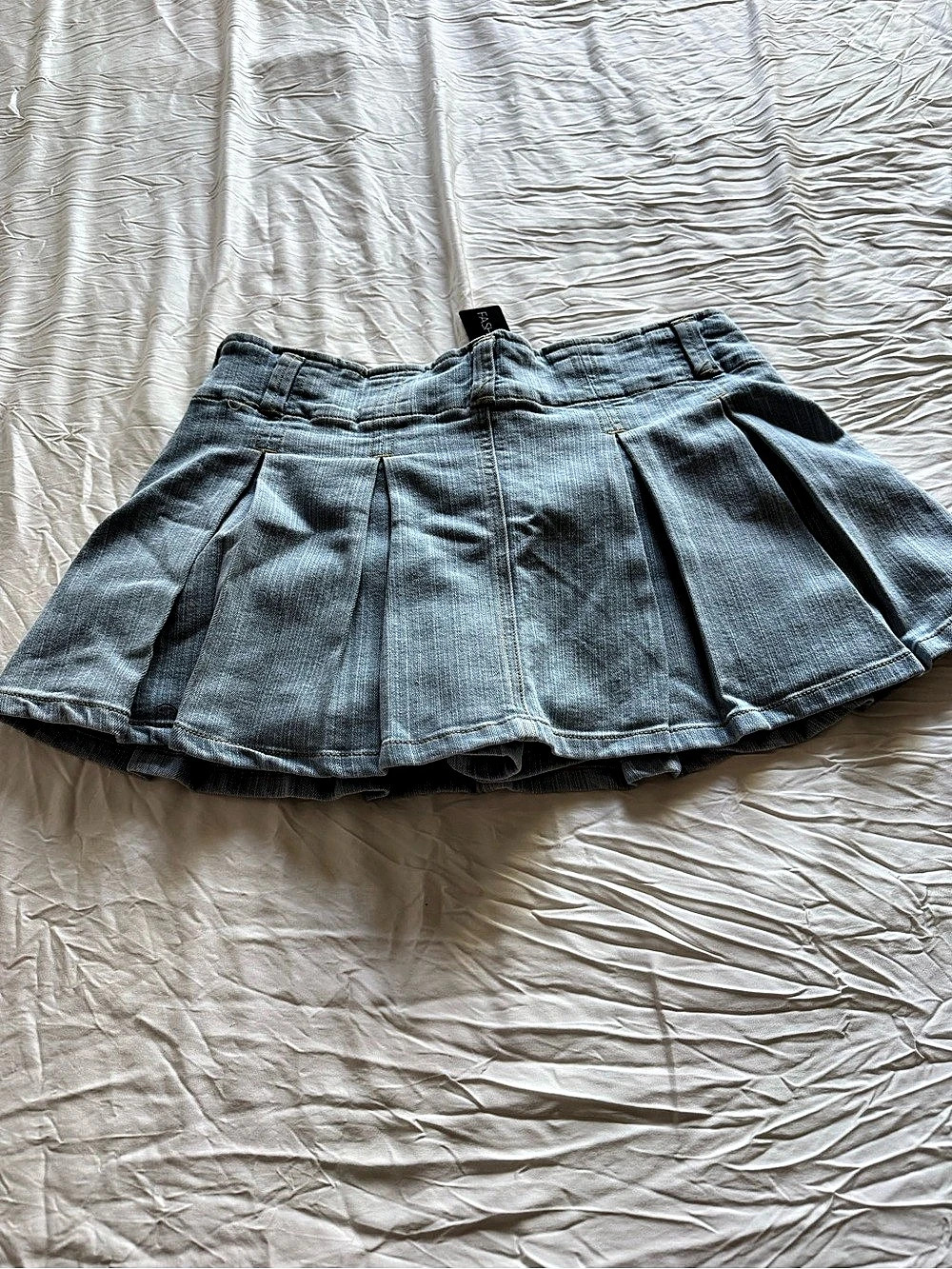 Fashion Nova Claire Micro Mini Pleated Skort Blue Large NWT